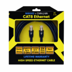 Cablu de rețea CAT 8 Ethernet RJ45, 40 Gbps, 2000 MHz, S/FTP, Conectori Aurii, Kevlar, 2,4 m