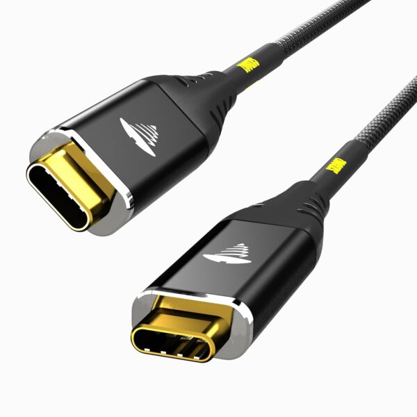 Cablu USB-C la USB-C USB4 Gen3, 40 Gbps, Încărcare Rapidă PD 240W, Kevlar, Conectori Aurii, 1 m