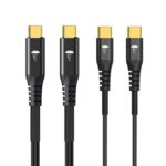 Set 2 Cabluri USB-C la USB-C – USB4 40 Gbps, Încărcare Rapidă PD 240W, Kevlar, 1 m + 1,8 m